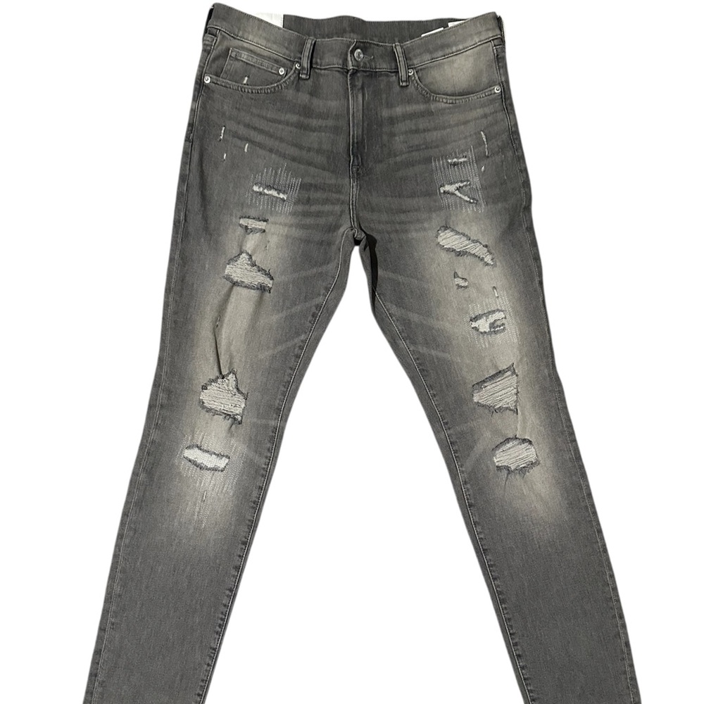 H&M Men's Skinny Jeans in Distressed Charcoal